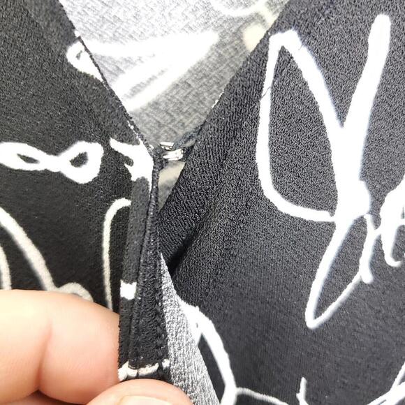 Nine West Dress Womens XL Fixed Wrap Surplice Clasp Artsy Abstract Stretchy - Picture 6 of 9